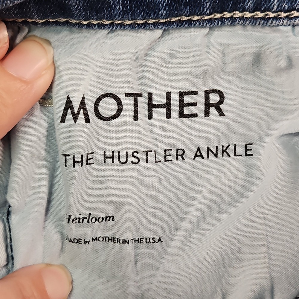 Mother The Hustler Ankle Flare Jeans Womens 25 Blue Fade Denim Made in USA - Picture 9 of 16